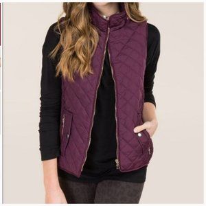 Francesca's Collection miami Kiara Snap Collar Quilted Puffer Vest